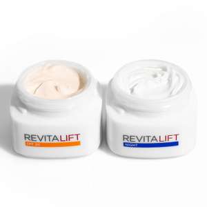 L'Oréal Paris Revitalift Day & Night Cream Duo, Day Face Moisturiser SPF 30,Night Cream with Pro Retinol, Anti Wrinkle & Firming 50ml Jars