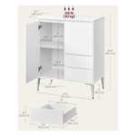 Vasagle Sideboard Cabinet - 2 Drawers / 2 Cupboards - 40 x 70 x 85cm - In White Only - Use Voucher - Sold By Songmics Home UK