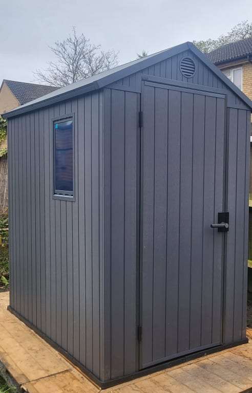 Keter Darwin Grey Outdoor Apex Garden Storage Shed - 6 x 4ft (Further 10% off for TradePro members)