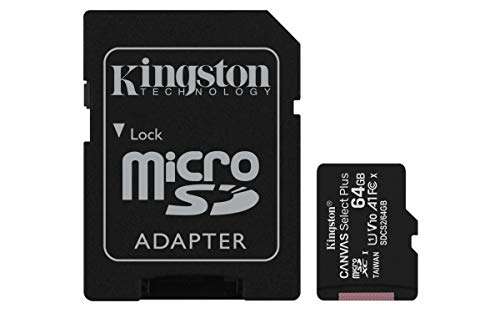 2 X 64GB Kingston Canvas Select Plus microSD Card Class 10 (2 x cards, SD Adapter Included) - £8.95 Sold by Hitcouk and Fulfilled by Amazon