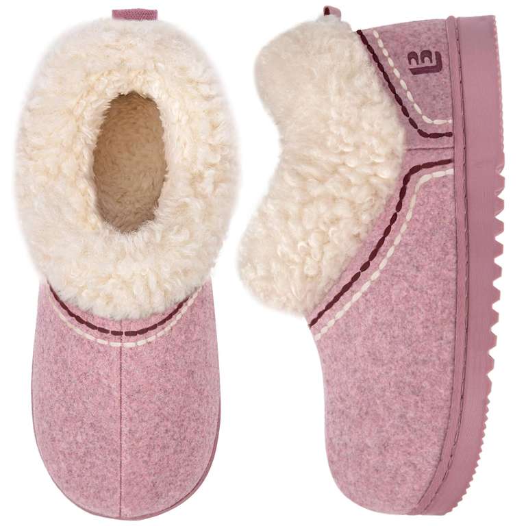 LongBay Pantofole da donna in memory foam, calde, antiscivolo, per interni ed esterni, rosa, 36/37 EU