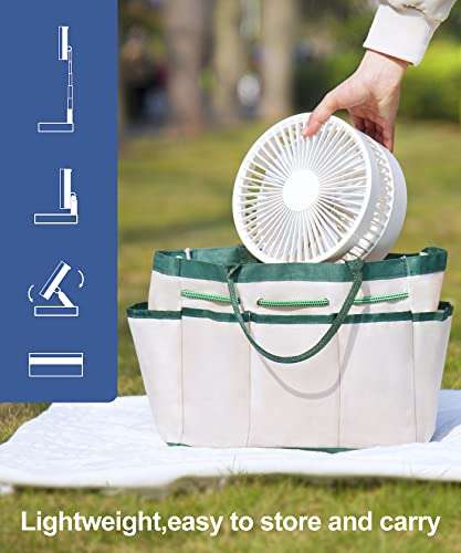 LBSTP Portable Standing Fan with Remote Control, 7.5 Inch Foldable Pedestal Fans, 7200mAh Rechargeable with voucher