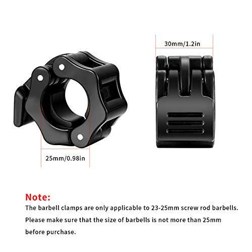 4 Pcs Barbell Clamps, 1 Inch Fast Release Barbell Collar Clips, Non-Slip Barbell Locking Plates Collar Clips - Sold by DingTianYue / FBA