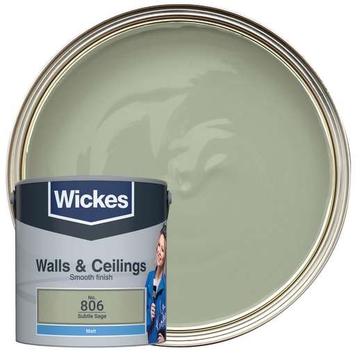 Wickes Matt Emulsion Paint By Kimberley Walsh - Subtle Sage - 2.5L (free C&C)