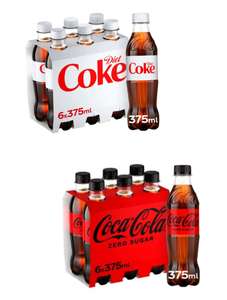 6x375ml Diet Coke/Coke Zero FREE With Voucher (Max Value £3.50 + Daily Allocation Limit)