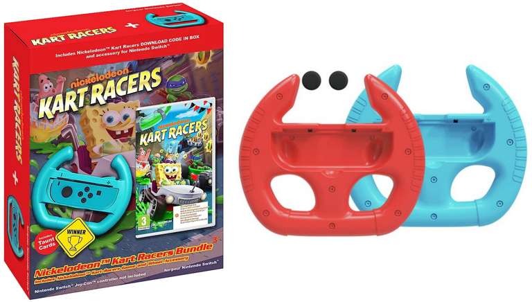 Nickelodeon Kart Racers Bundle + Wheel Accessory Switch Game + Free STEALTH Joy-Con Racing Wheels - £14.99 Free Collection @ Argos