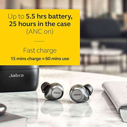 New Jabra Elite 85t True Wireless Earbuds - Jabra Advanced Active Noise Cancellation with Long Battery Life - £78.02 @ Amazon