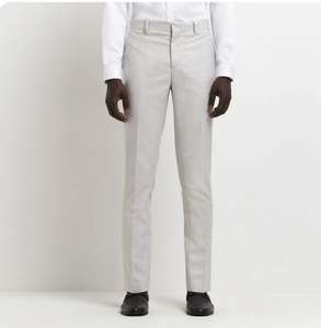 River Island Men’s 100% Cotton Suit Trousers Ecru Dobbie Texture Cotton Pants Formal £7 + free delivery @ Riverislandoutlet Ebay