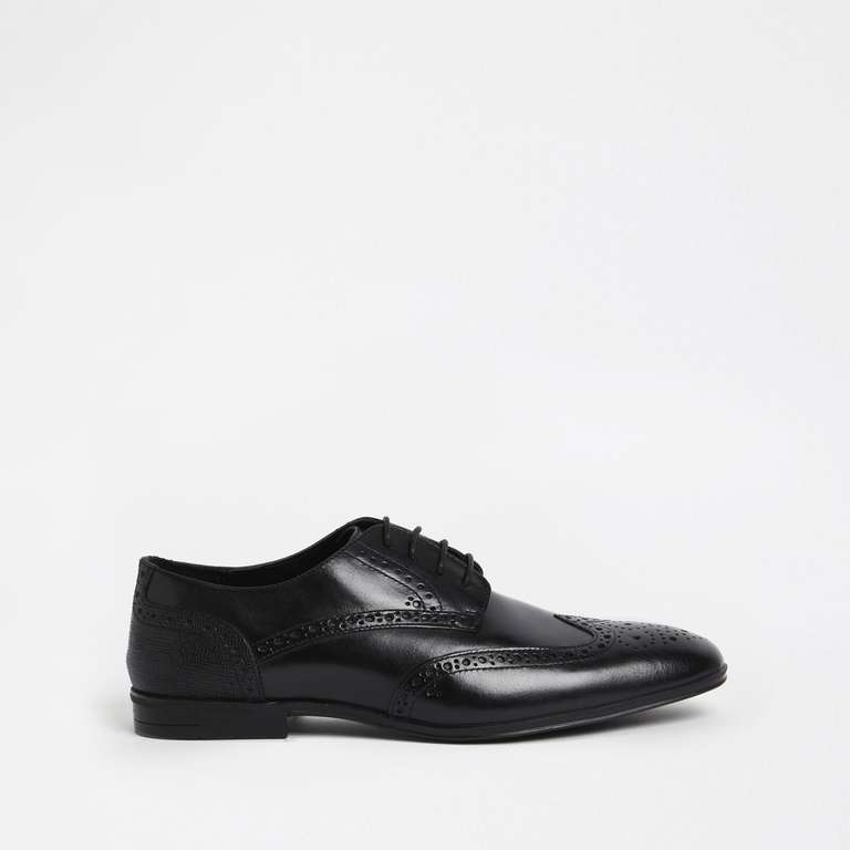 River Island Mens Leather Brogue Derby Shoes (Sizes 6-11) - W/Code ...