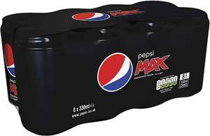 Pepsi Max / Cherry / Lime 330ml Cans 8 Pack - £1.75 @ Asda Castle Point