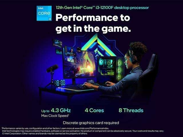 Intel Core i3-12100 Processor - 12M Cache, up to 4.30 GHz - 60 watt - £112.26 at Amazon