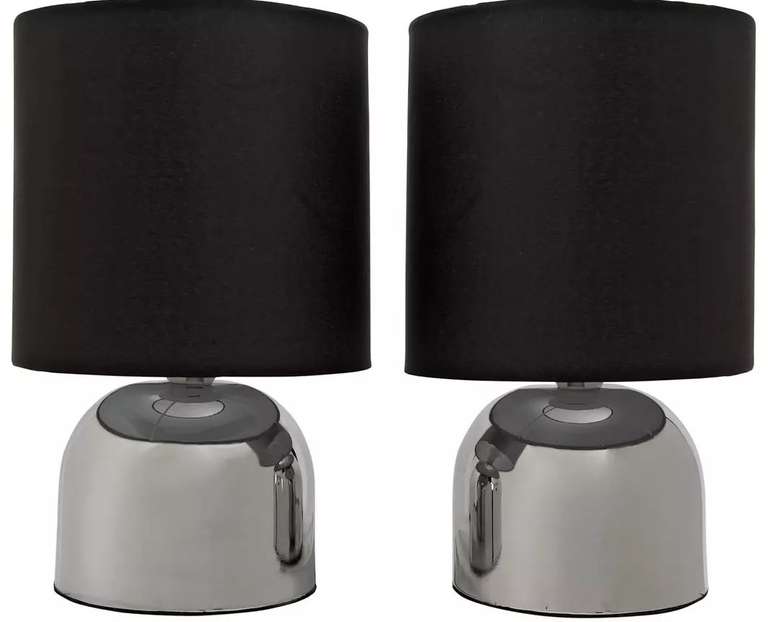 Habitat Pair of Touch Table Lamps - Jet Black and Chrome / Super White - £13.33 (Free Click & Collect) @ Argos