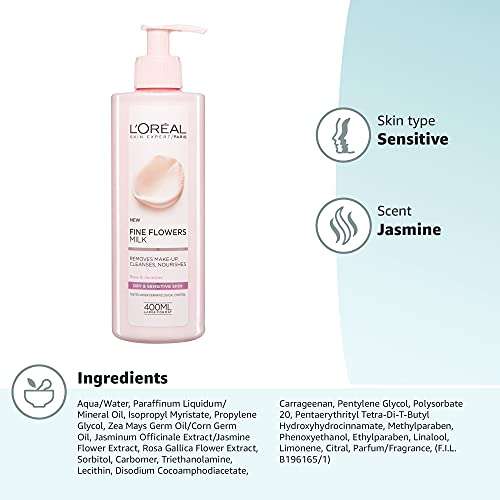 L'Oreal Paris Fine Flowers Cleansing Milk Lotion Makeup Remover Dry Sensitive Skin 400 ml £4 /£3.80 Subscribe and Save @ Amazon