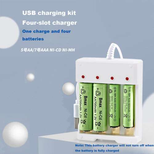 5 X USB Battery Chargers AA /AAA Rechargeable Batteries 4 Slots- £8.88 Delivered, sold by foundu10016 @ eBay