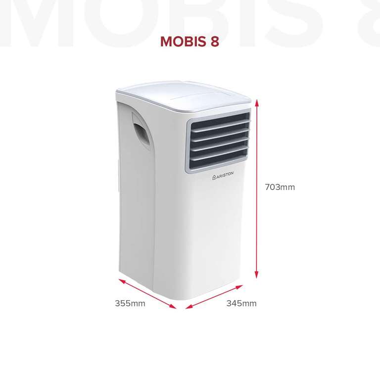 Ariston MOBIS 8 UK portable air conditioner, 8000 BTU, A energy class, white