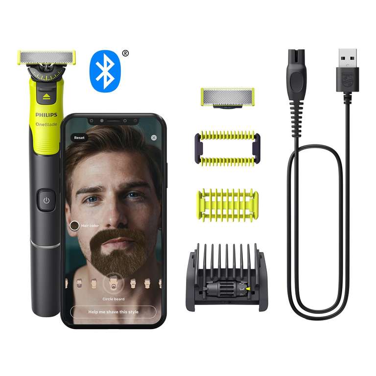 Philips OneBlade 360 with Connectivity Face + Body, Electric Beard Trimmer