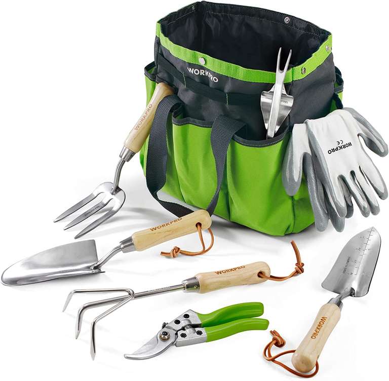 WORKPRO 8 Piece Garden Tools Set - £19.99 With Code Dispatched By Amazon, Sold By GreatStarTools
