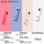 RICOH THETA SC2 WHITE 360° Camera 4K Video with image stabilization High image quality High-speed data transfer