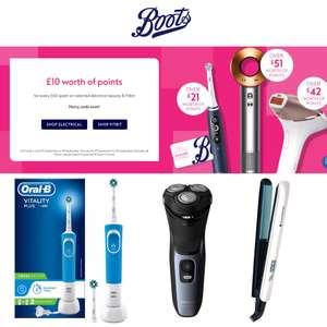£10 of Points for every £60 spend on Electrical Beauty & FitBit (Online Only) + Free Delivery - @ Boots