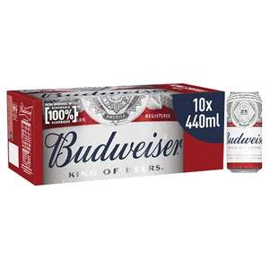 Budweiser Lager Beer Can, 10 x 440ml £8 @ Amazon