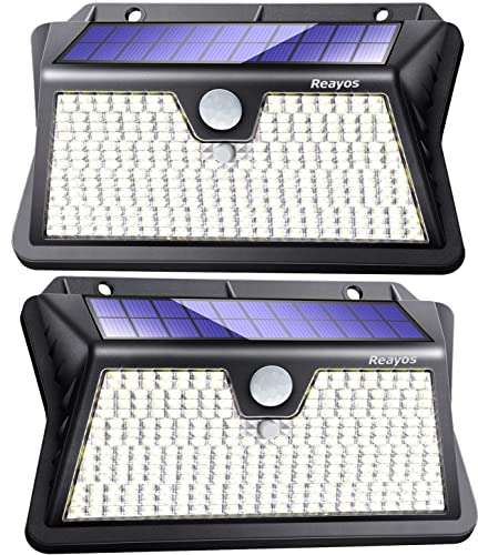 (2 Pack) Reayos Solar Security Lights Outdoor 283LED/3 Modes PIR Motion Sensor Lights (With Voucher) Sold By HiLiant-EU FBA