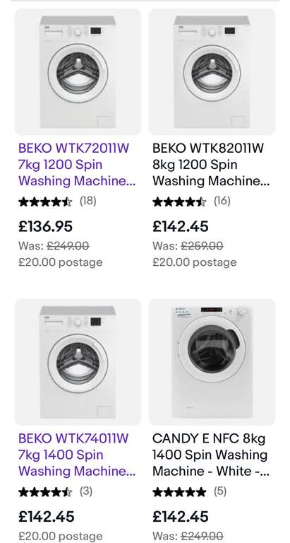 beko wtk82011w 8 kg 1200 spin washing machine