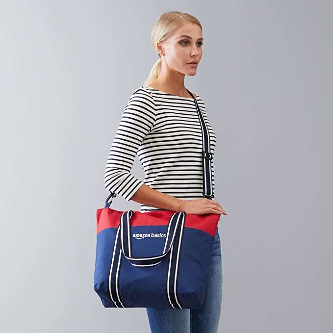 Amazon Basics Multi-Use Polyester Hand Bag with Shoulder Strap, 15 L – Blue/Red £5.23 @ Amazon