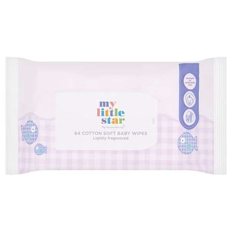 3 packs x My Little Star Lightly Fragranced / Fragrance Free Baby Wipes x64 (192 wipes) - national