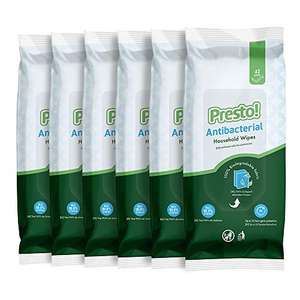 Amazon Brand - Presto! Biodegradable Antibacterial Household Multipurpose Wipes, Unscented, 252 Count (6 Packs of 42) - £4.71 S&S