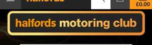 £5 off £30 spend when you join Halfords motoring club for free