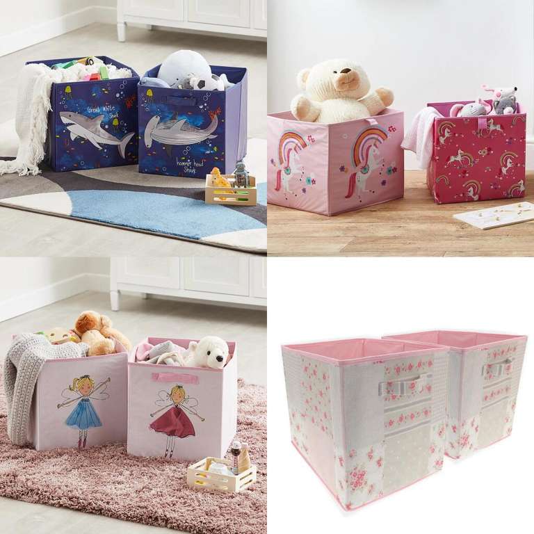 Kids Foldable Storage Box Twin Pack - £4 Using Click & Collect @ Dunelm