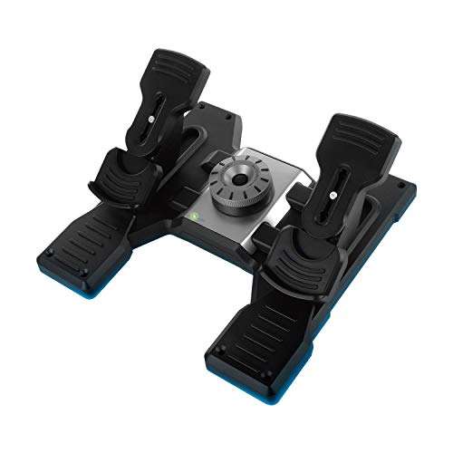 Logitech G Saitek PRO Flight Rudder Pedals, Professional Simulation Pedals with Toe Brake, Non-Slip, Precise Fluid Control, Black