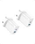 Anker USB C Plug, iPhone Charger, 2-Pack 20W Dual Port USB Fast Wall Charger. Sold by AnkerDirect UK FBA
