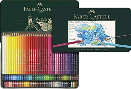 Faber-Castell Albrecht Dürer Watercolour Pencils, tin of 120 for £121.71 (reduced further!) from Amazon