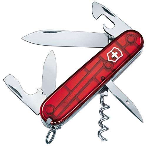 Victorinox Spartan Swiss Army Pocket Knife, Medium, Multi Tool, 12 Functions, Red Transparent - £18.88 @ Amazon