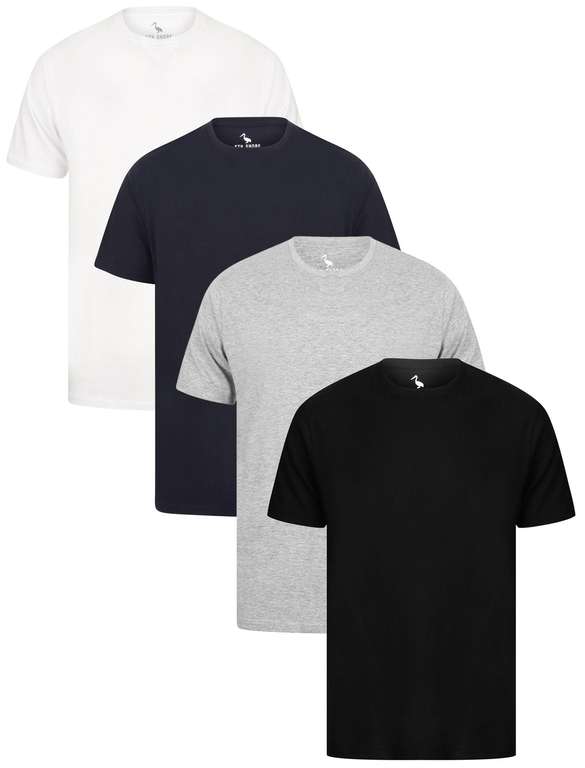 4 pack cotton crew neck t-shirts with code