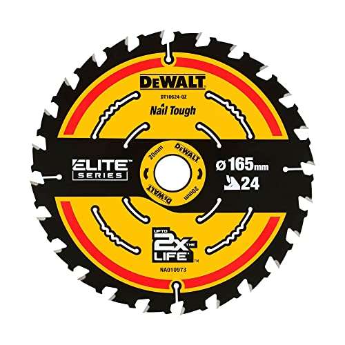 DEWALT DT10624-QZ Extreme Framing Circular Saw Blade 165 mm 24T - £9.95 @ Amazon