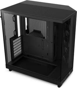 NZXT H6 Flow Black / White Compact Dual-Chamber Tempered Glass PC Case includes 3 x 120mm Fans