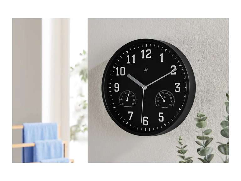 Auriol Wall Clock with Temperature & Humidity