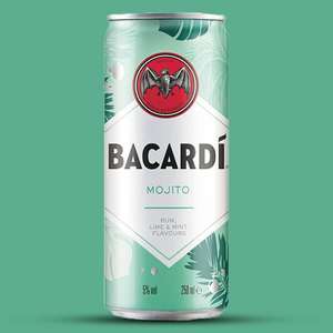 12 x Bacardi Mojito Lime Mint Flavour Rum Ready To Drink Cocktail 250ml Cans £9.99 (Min spend £20 ) BBE March 2023 @ Discount Dragon
