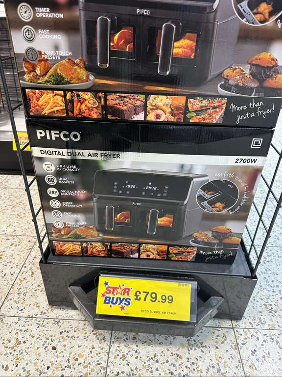 Pifco Dual Air Fryer 8L - £79.99 + £3.49 delivery @ Home Bargains