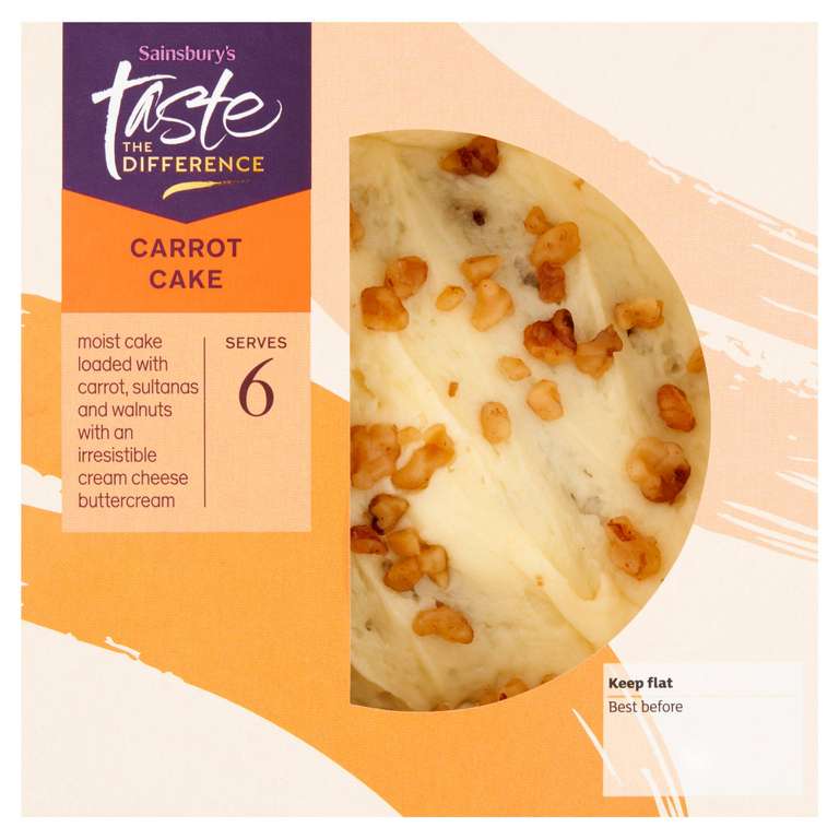 Sainsbury's Taste The Difference Cakes (Vanilla Latte / Red Velvet / Victoria Sponge / Coffee / Chocolate / Lemon / Carrot) (Nectar Price)