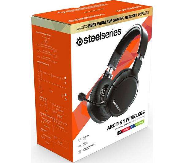 STEELSERIES Arctis 1 Wireless 7.1 Gaming Headset ( Black / USB-C Dongle / PC / PS4 / PS5 / Xbox wired / Nintendo Switch / Android )