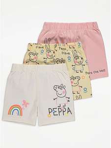 3 pack Peppa Pig & Friends Print Jersey Shorts - £2 (Free Collection) at George Asda