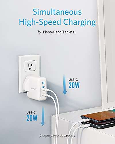 Anker 40W 2-Port PIQ 3.0, PowerPort III Duo Type C Compact Fast Charger £15.99 Dispatches from Amazon Sold by AnkerDirect UK