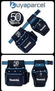 Makita Black Blue Toolbelt 2 Pouch Holster Tool Belt Set - 50th Anniversary Logo - £28.41 sold by buy-a-parcel store @ eBay