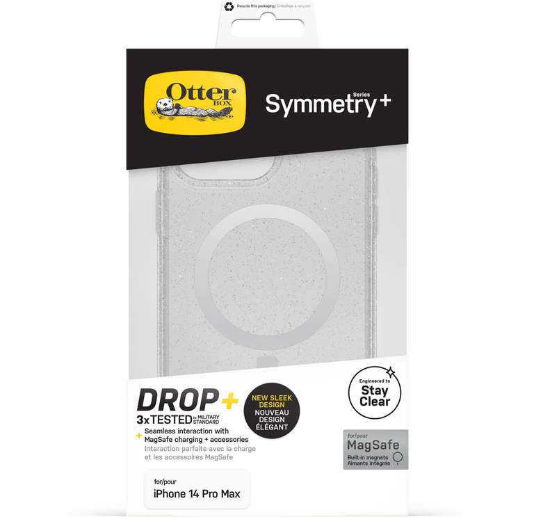 OtterBox Symmetry Plus Clear Case for iPhone 14 Pro Max, Stardust