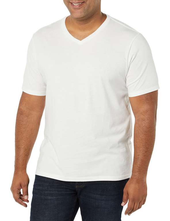 2(X)IST Uomo Essential Cotton V-Neck T-Shirt 3-Pack – Top Base Layer, Bianco/Naturale, Taglia X-Large US
