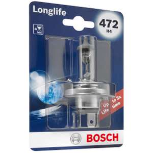 Bosch 472 (H4) Longlife headlight bulb - 12 V 60/55 W P43t - 1 bulb - £3.09 @ Amazon
