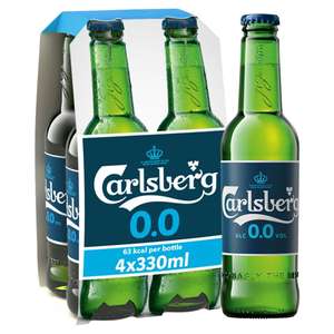 Carlsberg Alcohol Free 0.0% Lager Beer Bottle 4x330ml Clubcard Price